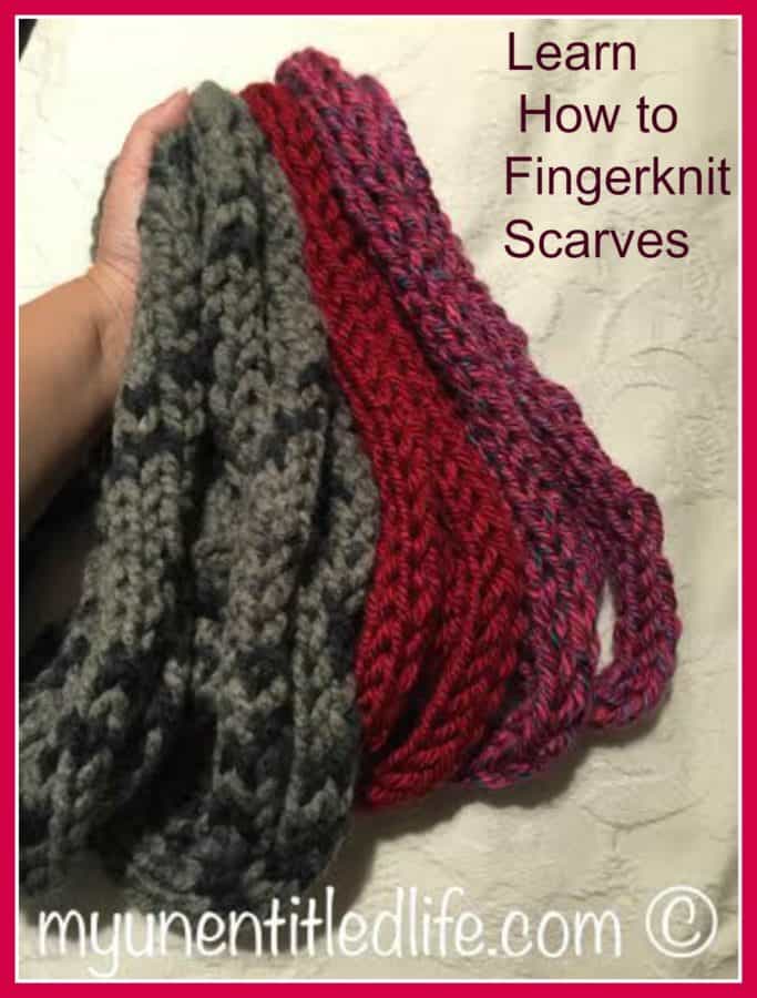learn how to fingerknit scarves