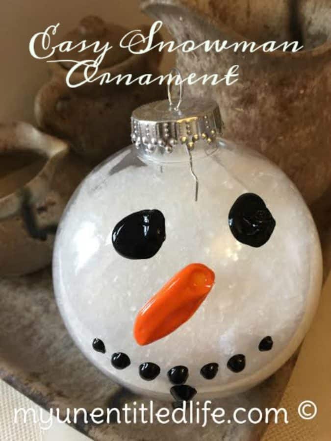 snowman ornament craft quick and easy