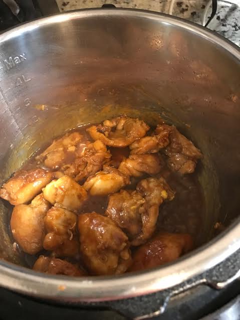 bourbon chicken cooking in the instant pot