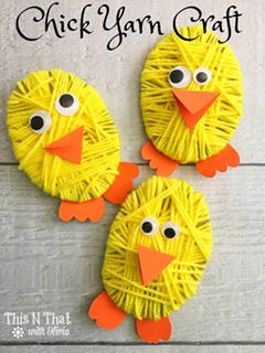 chick yarn craft for preschoolers