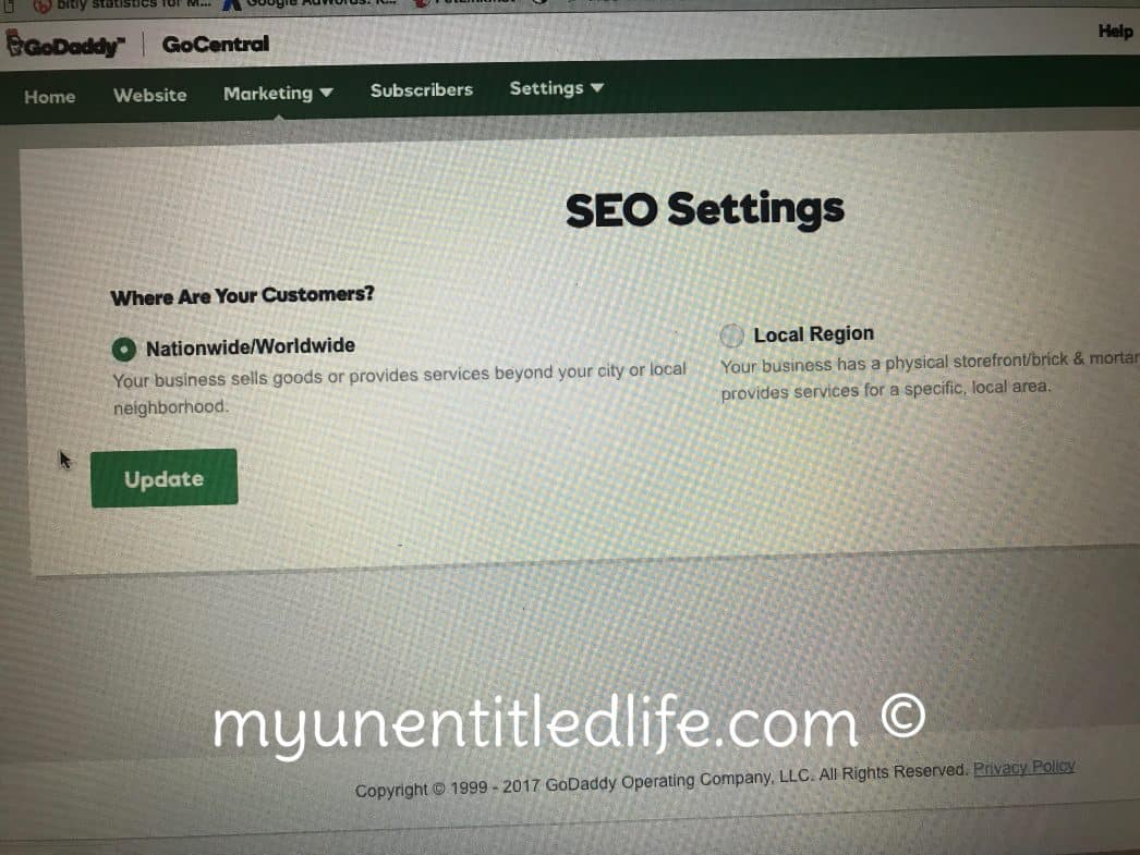 seo settings for go central website builder