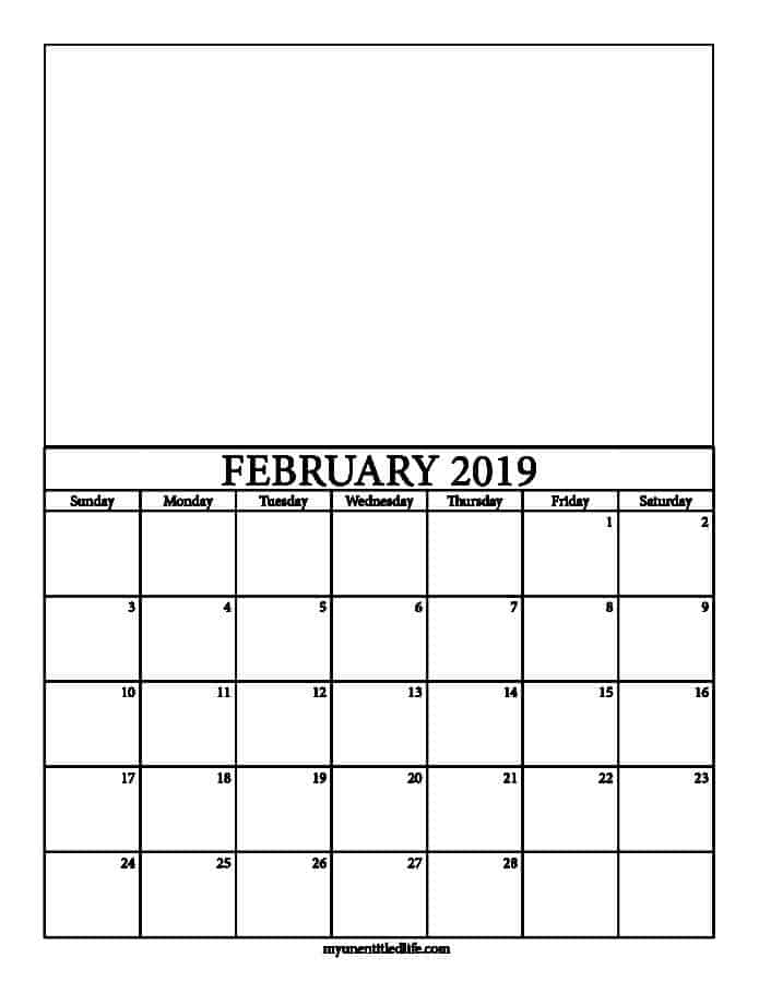 february 2019 decorative calendar