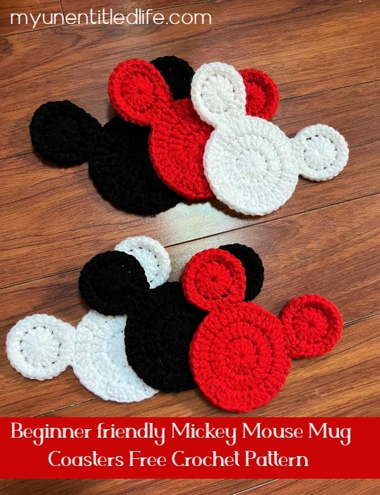 Fall Mickey Mouse Coaster, Crochet Coasters, Mickey Mouse Coaster